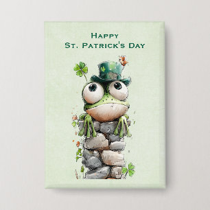 Badge Grenouille au chapeau vert St. Patrick's Day migno