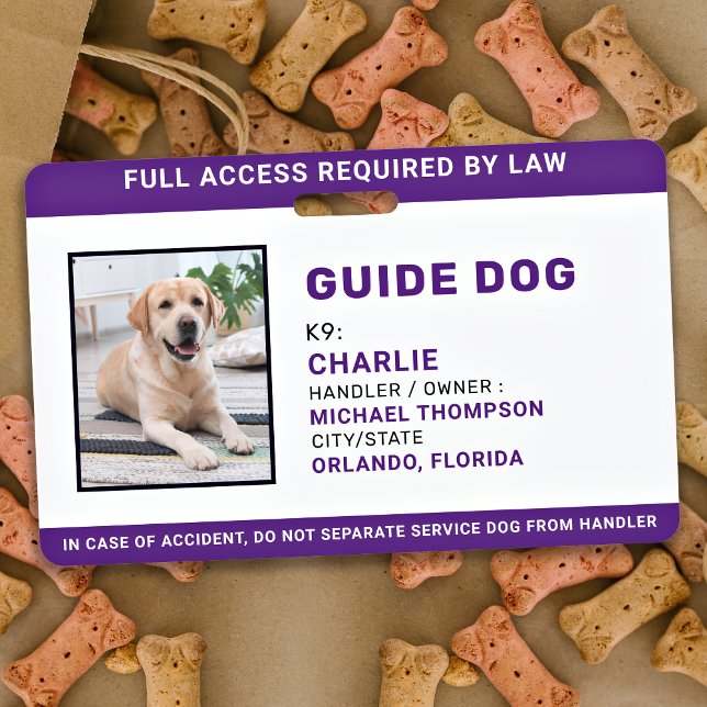 Badge Guide Chien ID Personnalisé Simple Service Chien P (Créateur téléchargé)