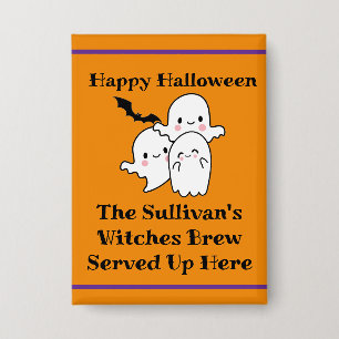 Badge Halloween Brew Booze Personnaliser Ghost Bat Orang