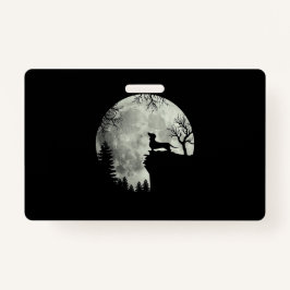 Badge Halloween Dachshund Et Lune
