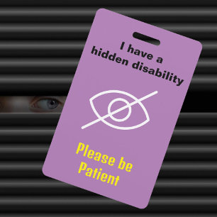 Badge Handicap caché Lanyard Maladie invisible ID