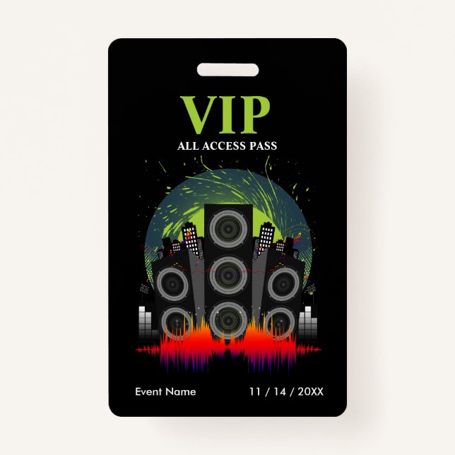 Badge Haut-parleur VIP All Access Pass (Devant)