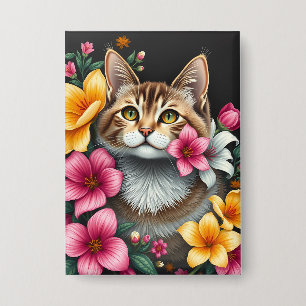 Badge Havre de chat botanique