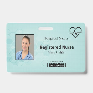 Badge Hexagon Abstrait Médicale Heat Beat Lifeline ID