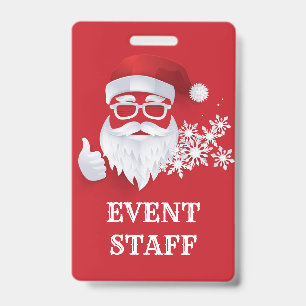 Badge Hip Santa Claus Papercut Noël Événement Personnel