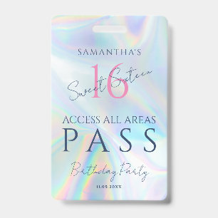 Badge Holographique VIP Access 16e anniversaire Invitati