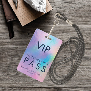 Badge Holographique VIP All Access Pass Concert Backstag