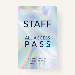 Badge Holopool Party Personnel All Access Pass Événement
