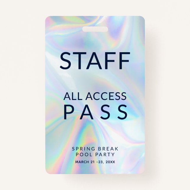 Badge Holopool Party Personnel All Access Pass Événement (Devant)