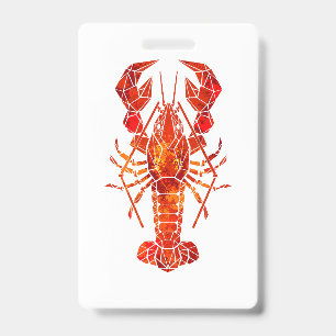 Badge Homard polygonal rouge