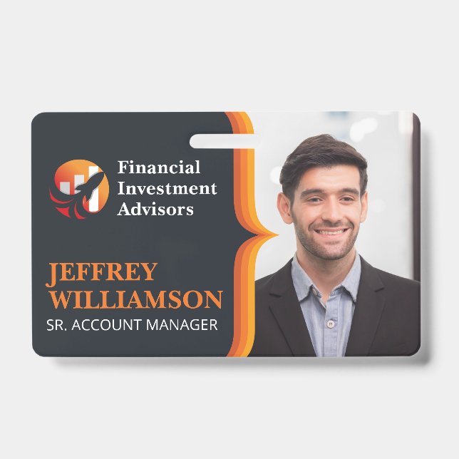 Badge Homme d'affaires souriant | Logo Finance | Code ba (Avant)