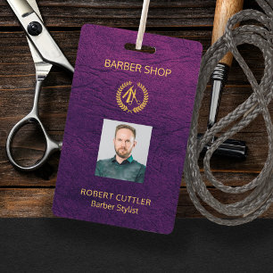 Badge Hommes coiffeur de salon personnalisées employé ph