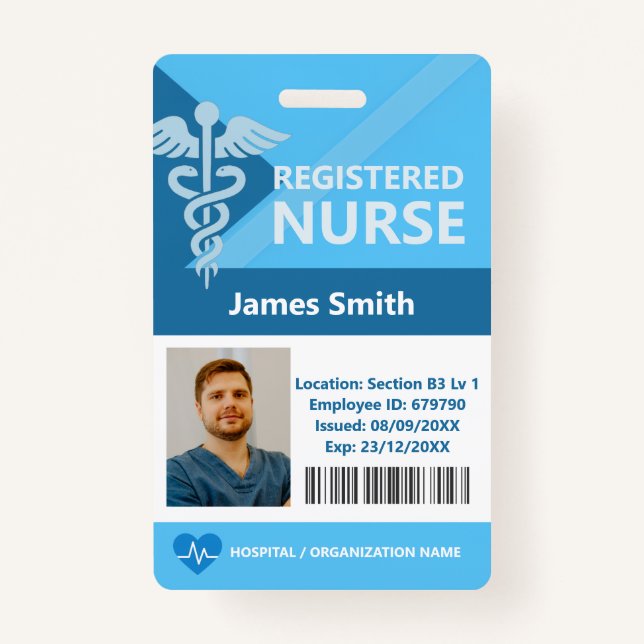 Badge Hospital Doctor Nurse Aged Care Security Photo ID (Devant)