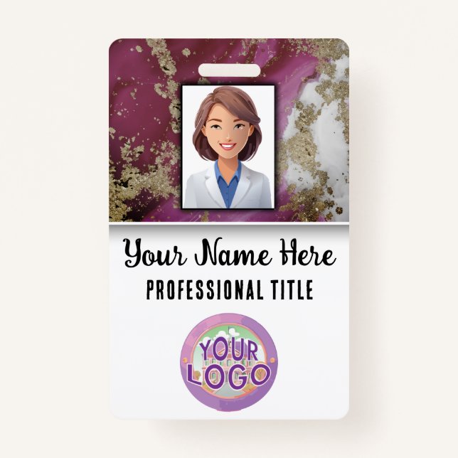 Badge Hospital Staff Name Title Logo Nurse Doctors  (Devant)