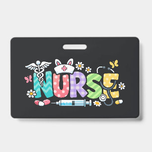 Badge Humour Médical Infirmière de Pâques Mignon