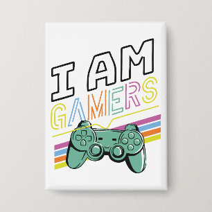 Badge I Am Gamers - Retro Neon Design de jeux