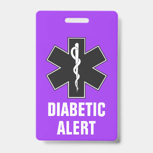 Badge ID d'alerte médicale personnalisée et urgence diab