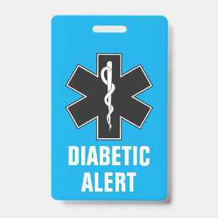Badge ID d'alerte médicale personnalisée et urgence diab
