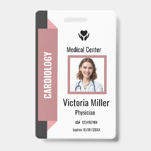 Badge ID de employé d'hôpital personnalisé Logo et phot