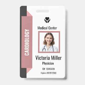 Badge ID de employé d'hôpital personnalisé Logo et phot