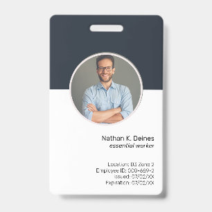 Badge ID de la Marine   ID photo d'employé Sécurité d'en