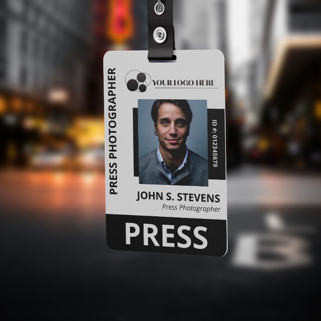 Badge ID de la presse photo et logo noir (Créateur téléchargé)