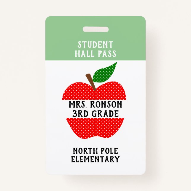 Badge ID de l'enseignant Apprentissage Apple ou laissez- (Devant)