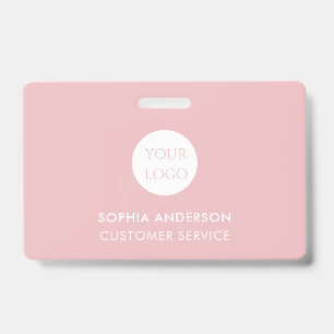 Badge ID de logo de société Employé Personnel Rose Minim