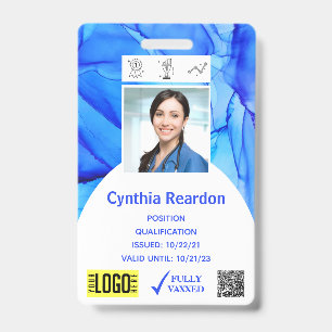 Badge ID de photo clinique médicale code barre QR entièr