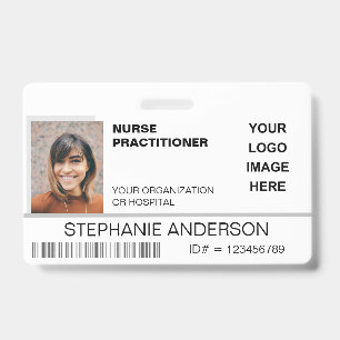 Badge ID de photo de l'infirmière praticienne Hôpital Lo