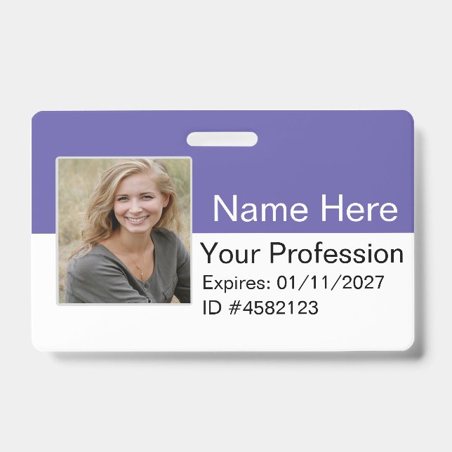 Badge ID de photo de logo de code-barres personnal (Avant)