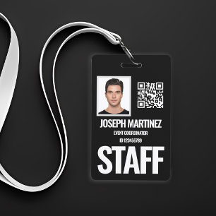 Badge ID de photo d'employé du personnel personnalisé