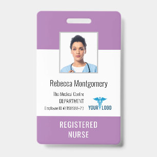 Badge ID de photo d'infirmière diplômée du centre médica