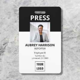 Badge ID de photo du logo de la presse média