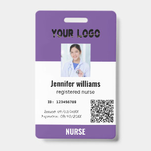 Badge ID de photo personnalisé pour employé avec logo et