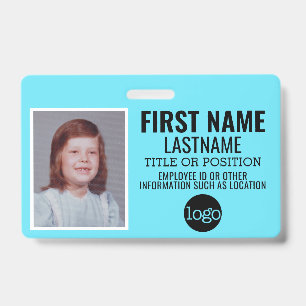 Badge ID de salarié personnalisé - Photo, code-barres, l