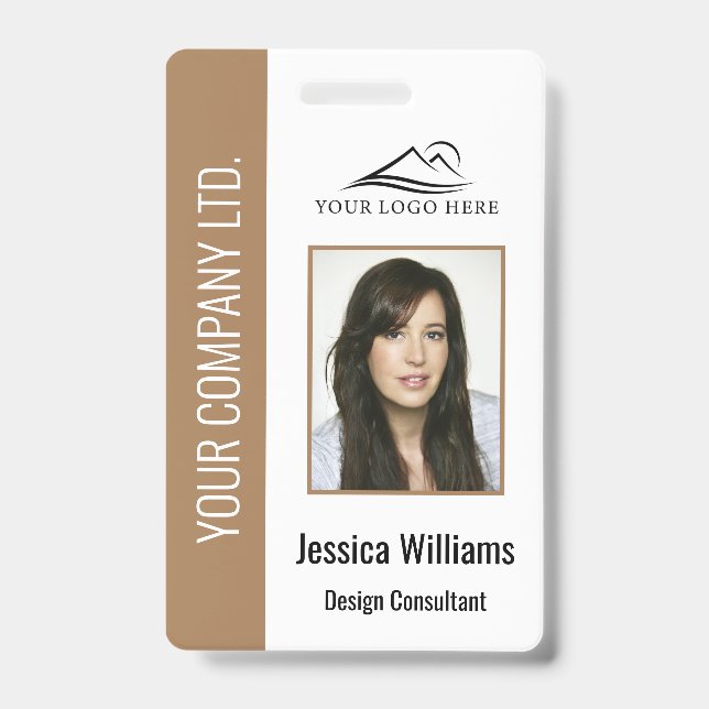 Badge ID de sécurité de l'employé Brown personnalisé (Avant)