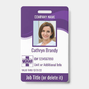 Badge Id de sécurité de l'employé personnalisé violet, l