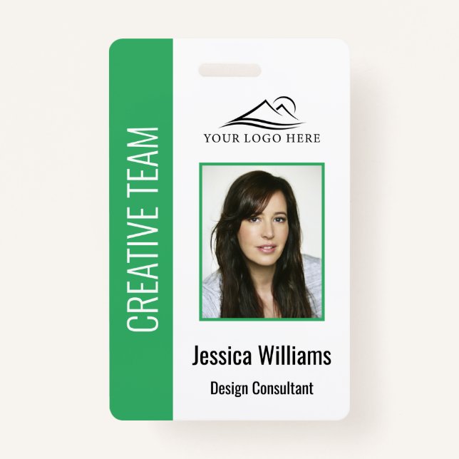 Badge ID de sécurité des employés de l'entreprise Green  (Devant)