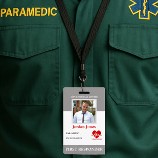 Badge ID de sécurité photo du premier répondeur personna