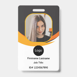 Badge ID de société personnalisé avec code-barres du log
