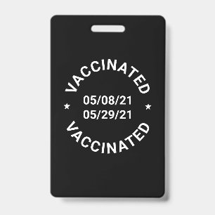 Badge ID de vaccination avec dates personnalisées