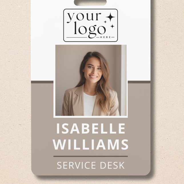 Badge ID d'employé d'entreprise minimal moderne (Modern Minimal Business Employee ID Badge)