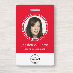 Badge ID d'employé d'entreprise personnalisé Rouge
