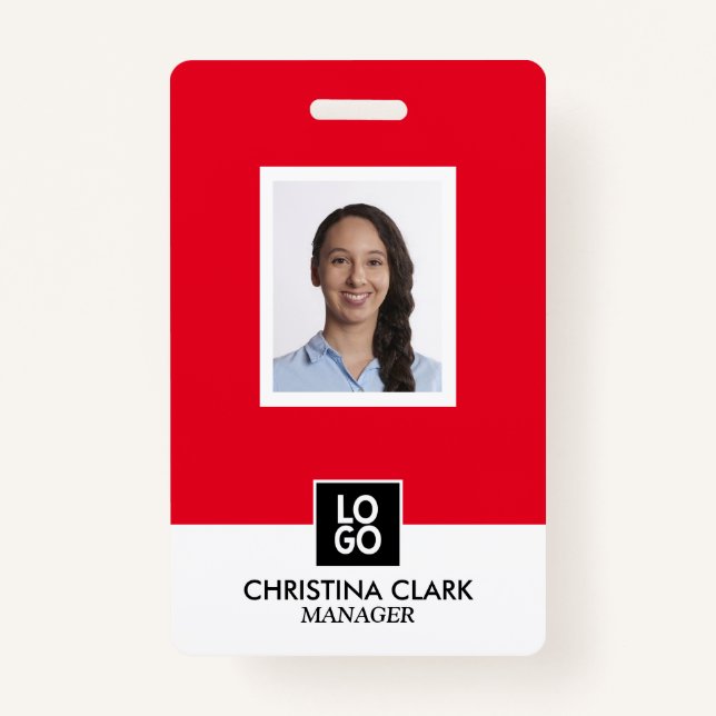 Badge ID d'entreprise Logo photo de l'employé Insigne pe (Devant)