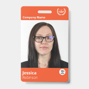 Badge ID d'entreprise professionnelle moderne Orange Emp