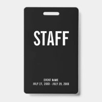 Badge ID d'événement de carte d'accès du personnel