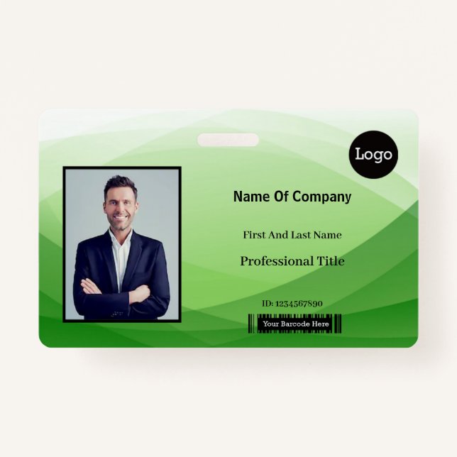 Badge ID d'identification photo d'entreprise Abstraite v (Devant)