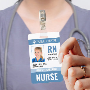 Badge ID du personnel infirmier de l'hôpital