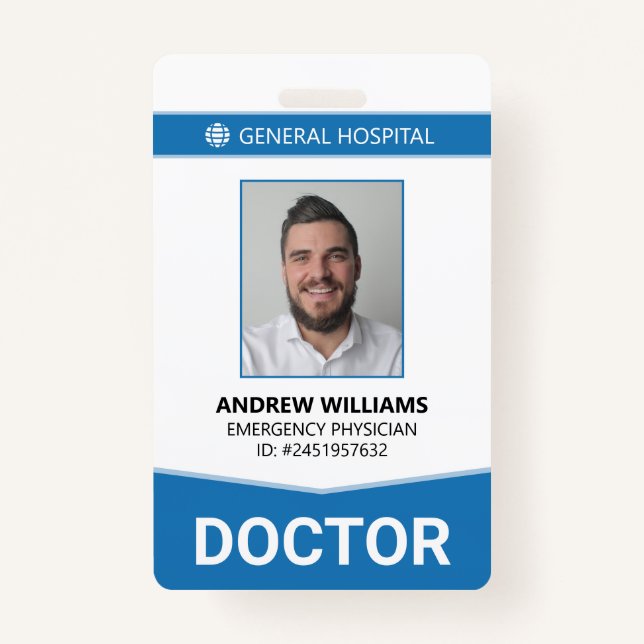Badge ID du personnel Médicale de l'hôpital (Devant)